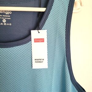 Zengjo Blue Mesh Tank Top Lined. New Mens Size Med. Back To School